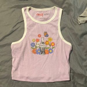 small pink and white coke tank top